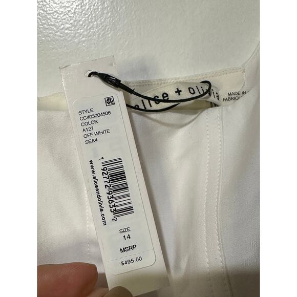 Alice + Olivia Diana Sleeveless Structured Midi Dress Off White 14 NWT Wedding - Picture 5 of 16